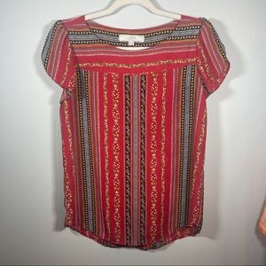 LOFT red patterned blouse